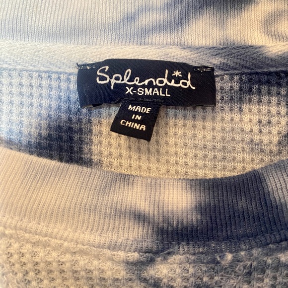 Splendid Blue Tie Dye Long Sleeved Shirt Size XS - Picture 2 of 3